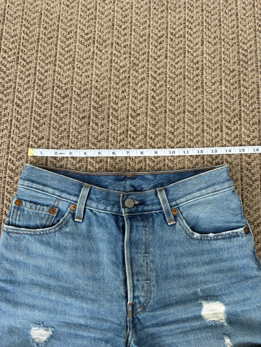 Levi’s 501® Button Fly High-Rise Rolled Denim Shorts